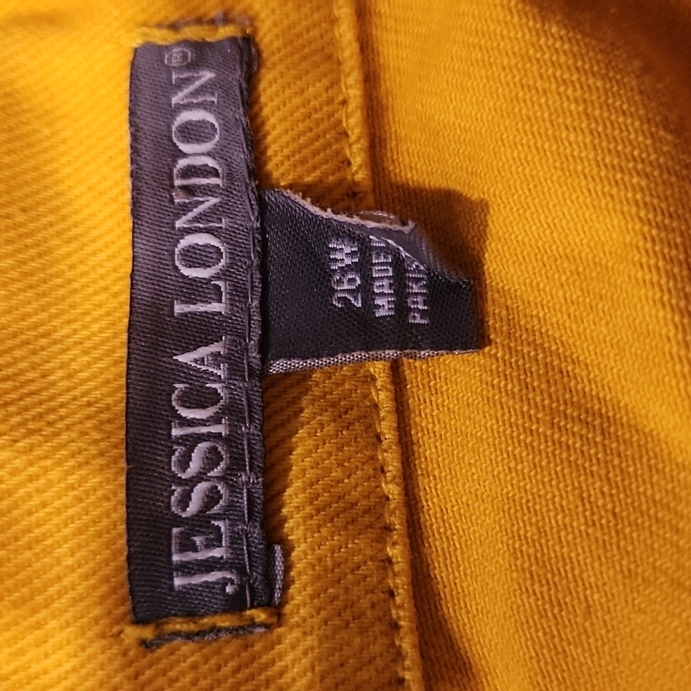 SOLD Jessica London Plus-Size Yellow 3/4 Quarter Length Denim Jean Jacket - 26W - Picture 7 of 8